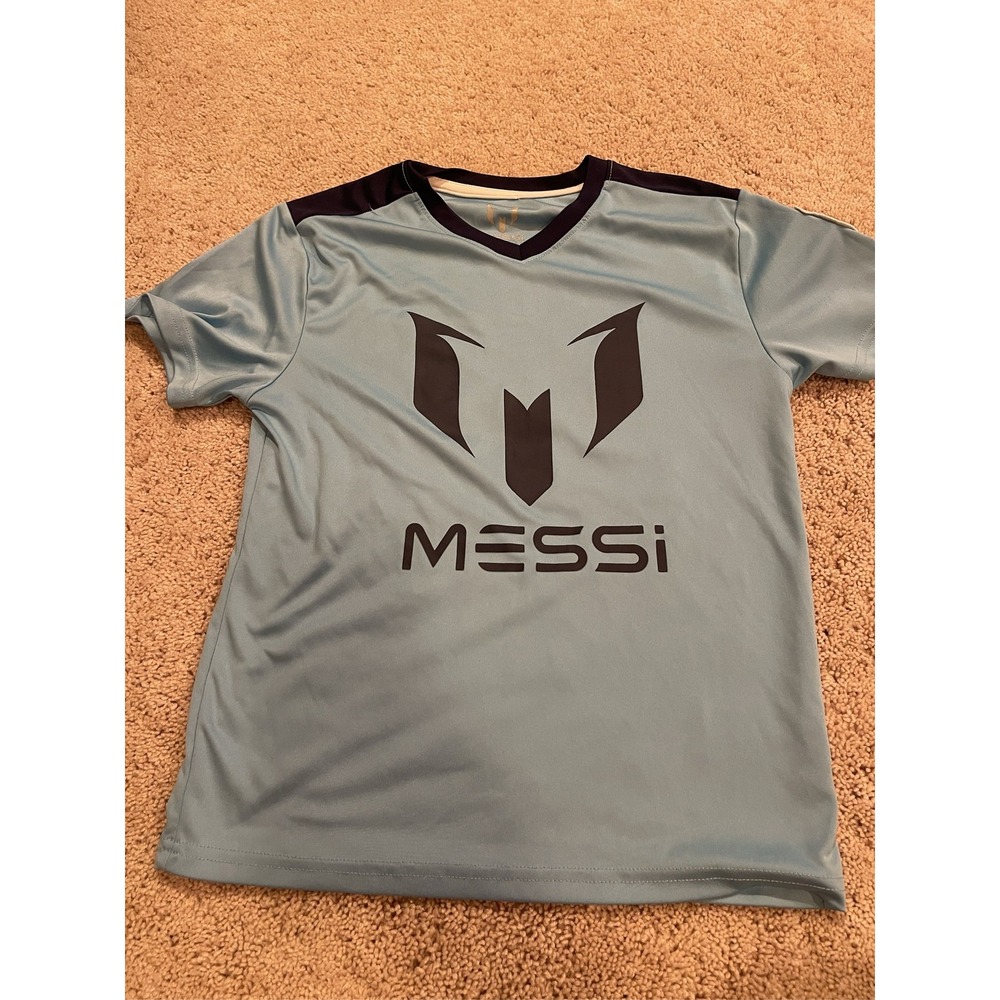 Lionel Messi Collection Soccer Jersey Blue V-Neck #10 Youth Size Large